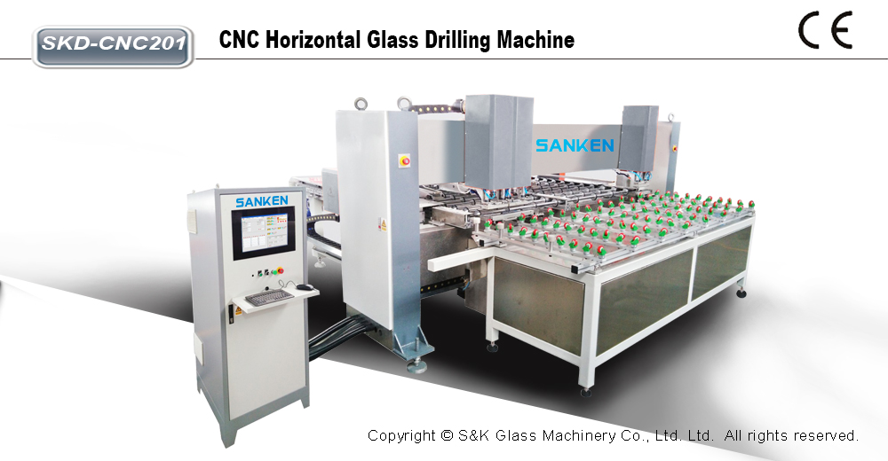 CNC水平卧式玻璃钻孔机