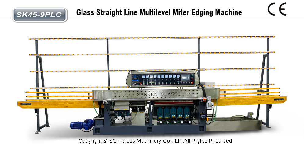 SK45-9PLC玻璃单直线多级边磨边机